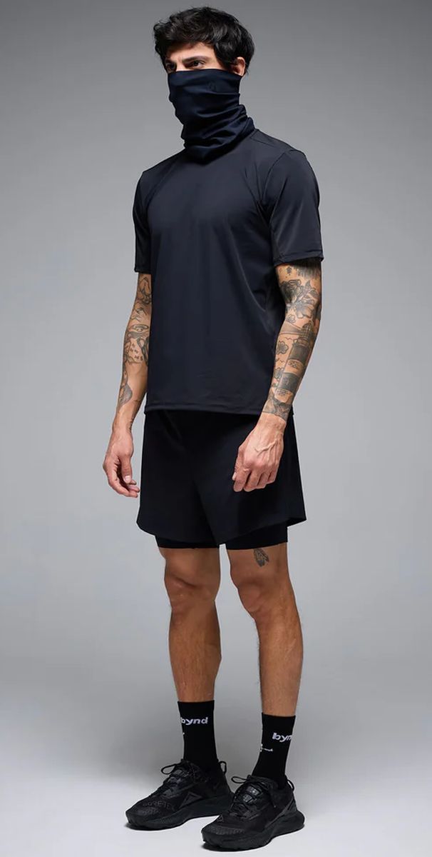 Pantaloneta Running Hombre Givelo BYND 2en1 Negra