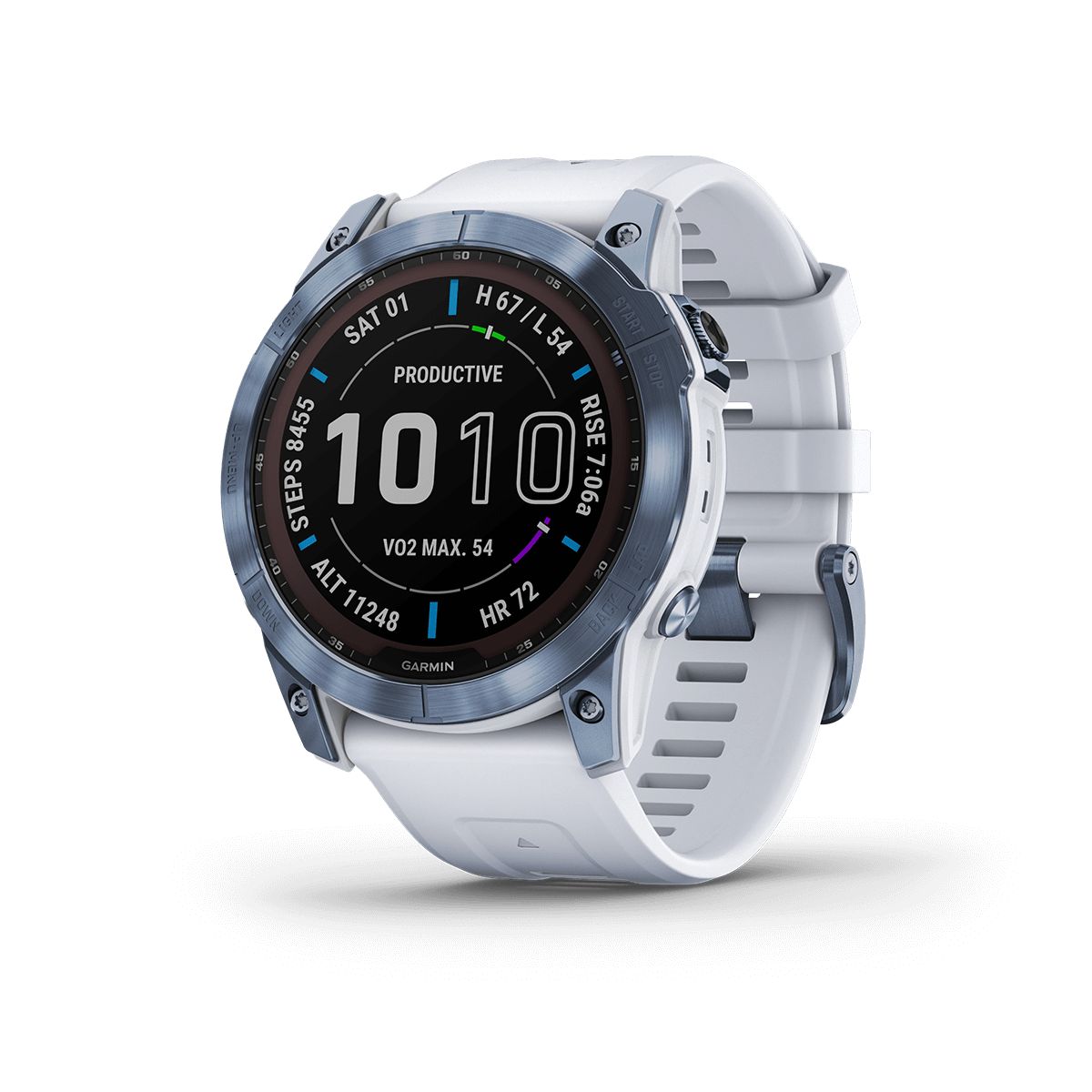Reloj Fenix 7X Zafiro Solar Azul Mineral con Banda Blanca