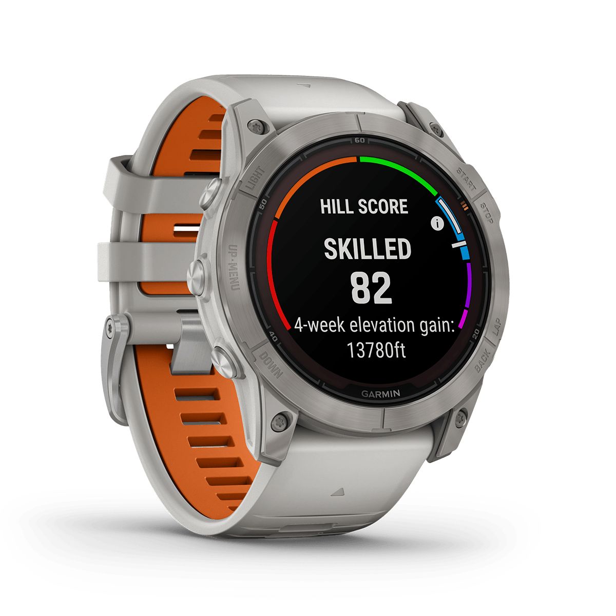 Reloj Fenix 7X Pro Zafiro Solar Ti Banda Gris Niebla/Naranja