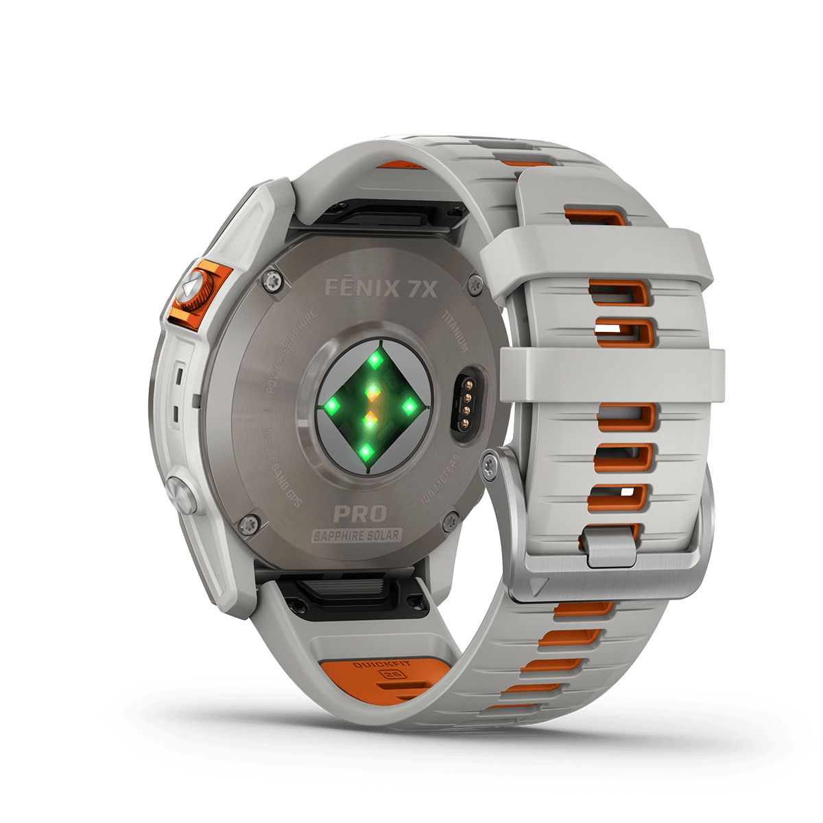 Reloj Fenix 7X Pro Zafiro Solar Ti Banda Gris Niebla/Naranja