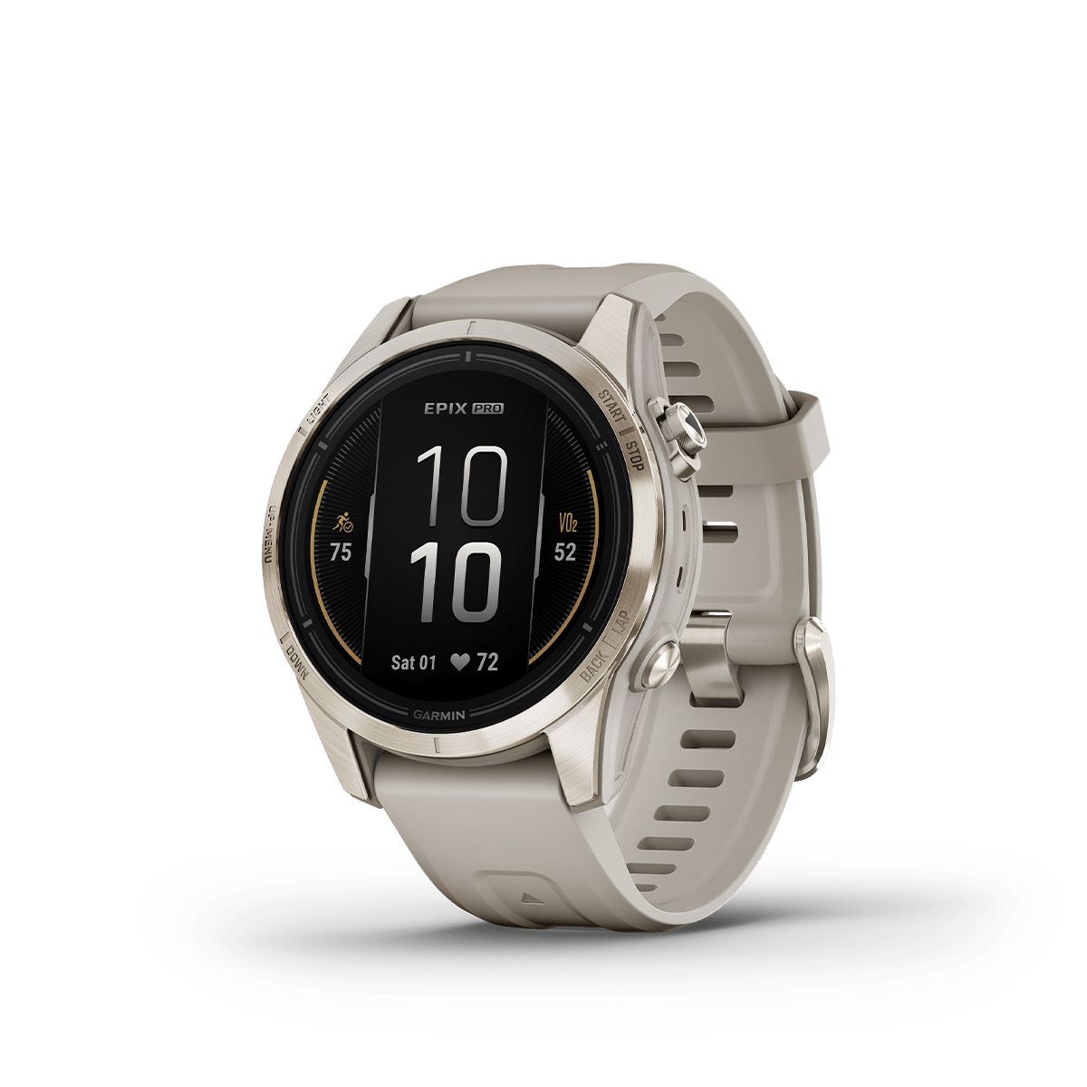 Reloj Epix Pro Gen2 Edición Zafiro 42mm Dorado Correa Beige