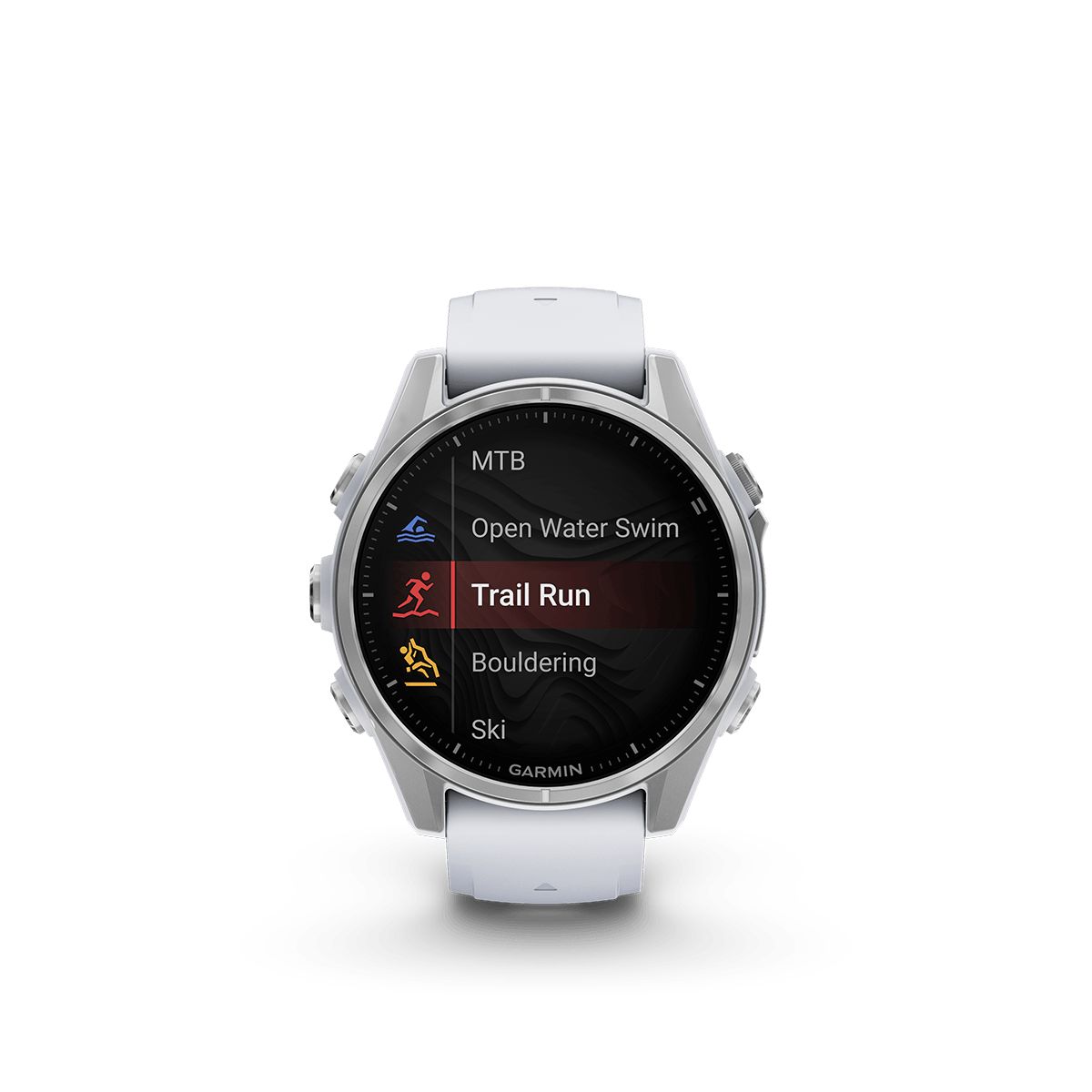 Reloj Garmin Fenix 8 43mm Amoled Plata Banda Silicona Blanca