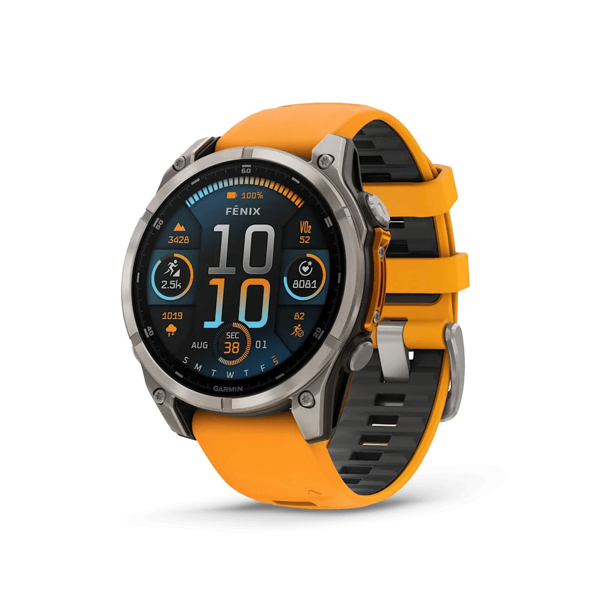 Reloj Garmin Fenix 8 47mm Amoled Zafiro Titanio Naranja