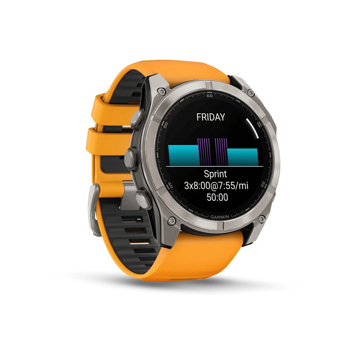 Reloj Garmin Fenix 8 51mm Amoled Zafiro Titanio Naranja