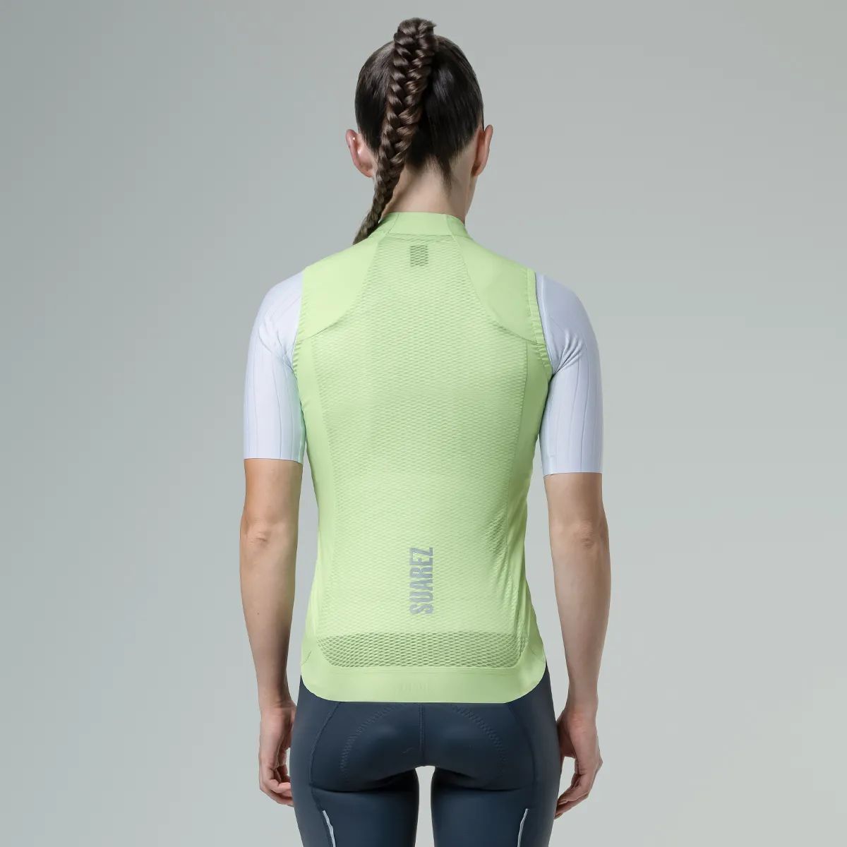 Chaleco Cortavientos Ciclismo Mujer Barrier Apple Green 2.5