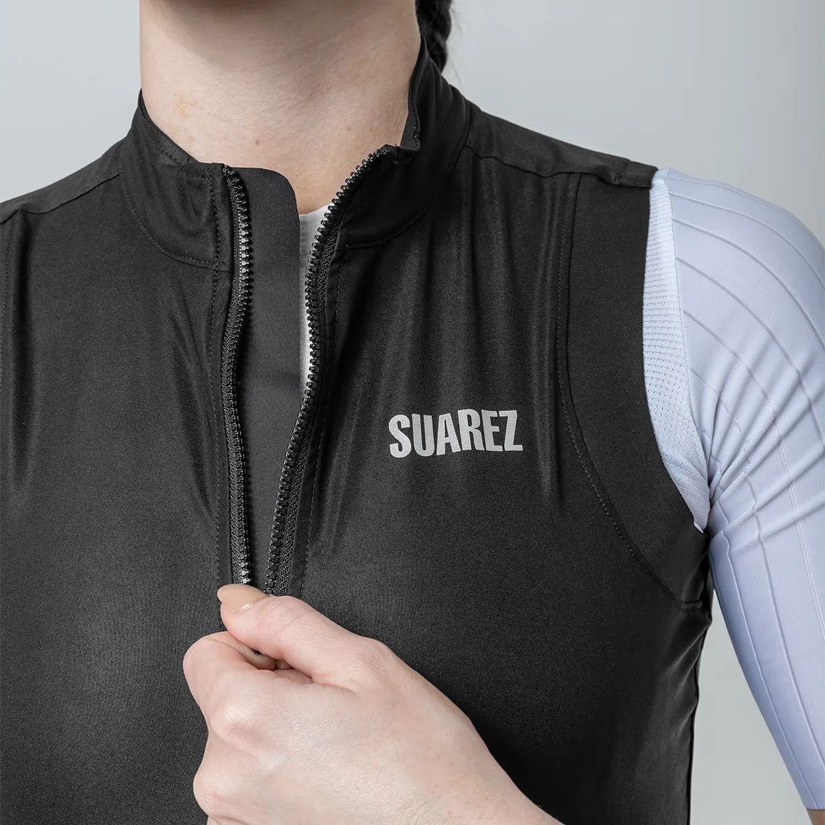 Chaleco Cortavientos Ciclismo Suarez Mujer Barrier Black 2.5