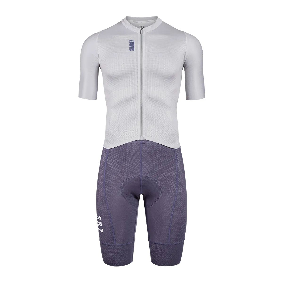 Enterizo de Ciclismo Hombre M/C Suarez Hard Lite Lila Blanco