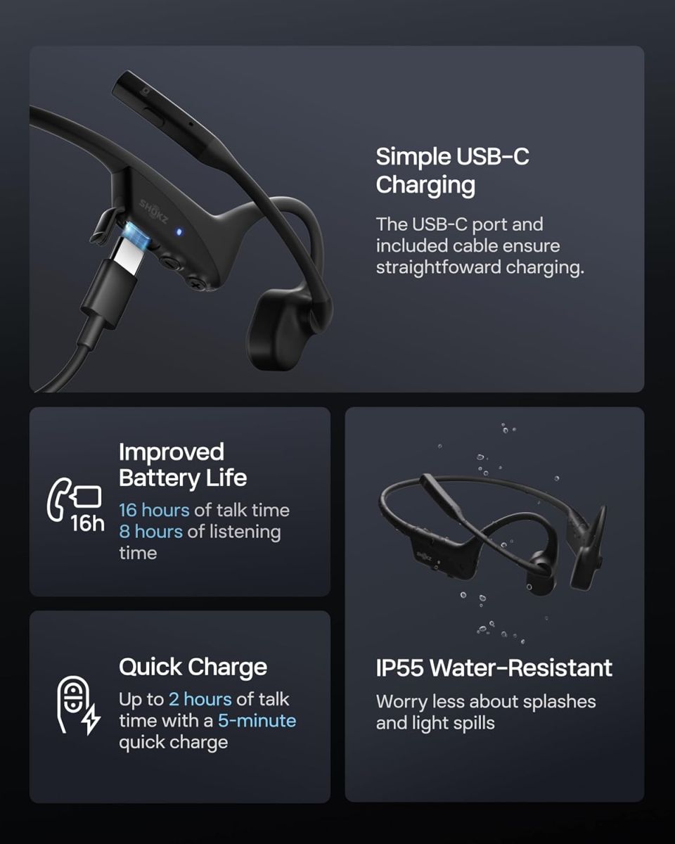 Audifonos Shokz OpenComm 2 UC 2025 Negro