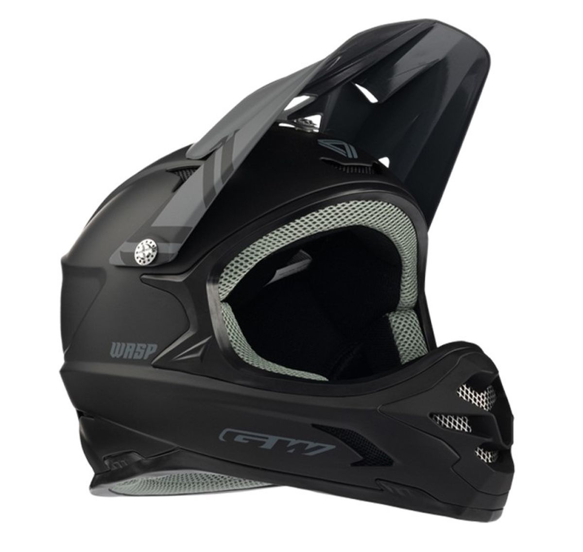 Casco Bmx Full Face GW Wasp Adulto Negro/Gris Mate