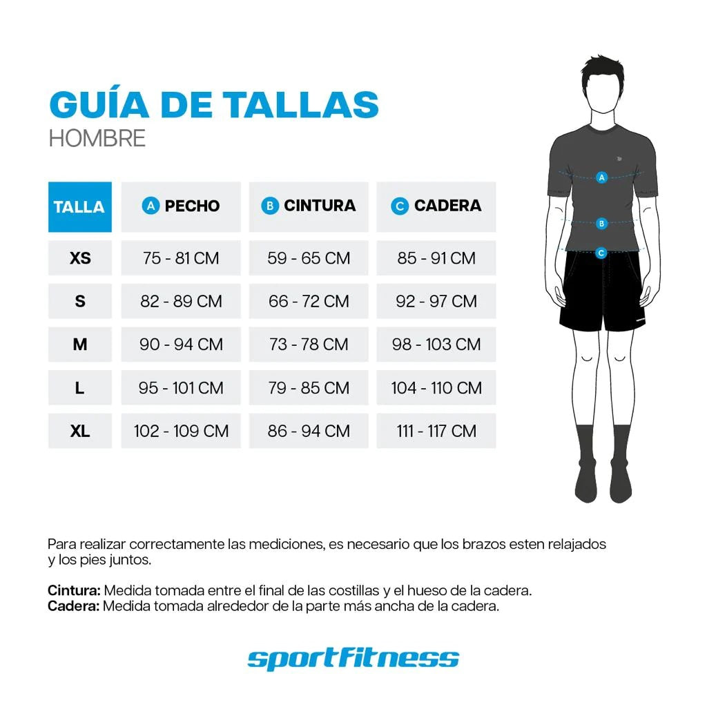 Camiseta M/C Hombre Apex Sportfitness Azul