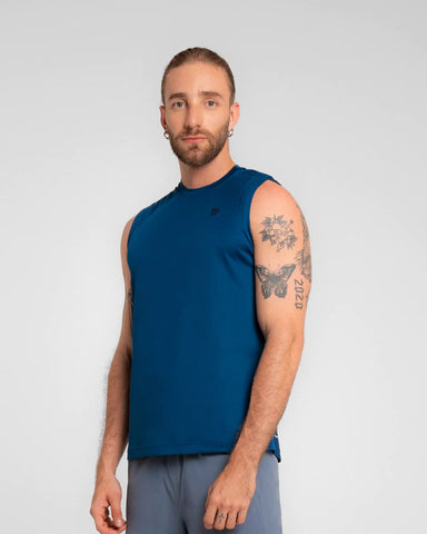 Camiseta Manga Sisa Hombre Void Sportfitness Azul