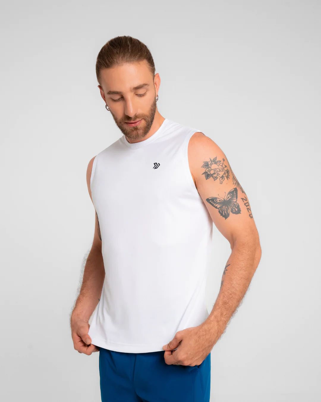Camiseta Manga Sisa Hombre Void Sportfitness Blanco