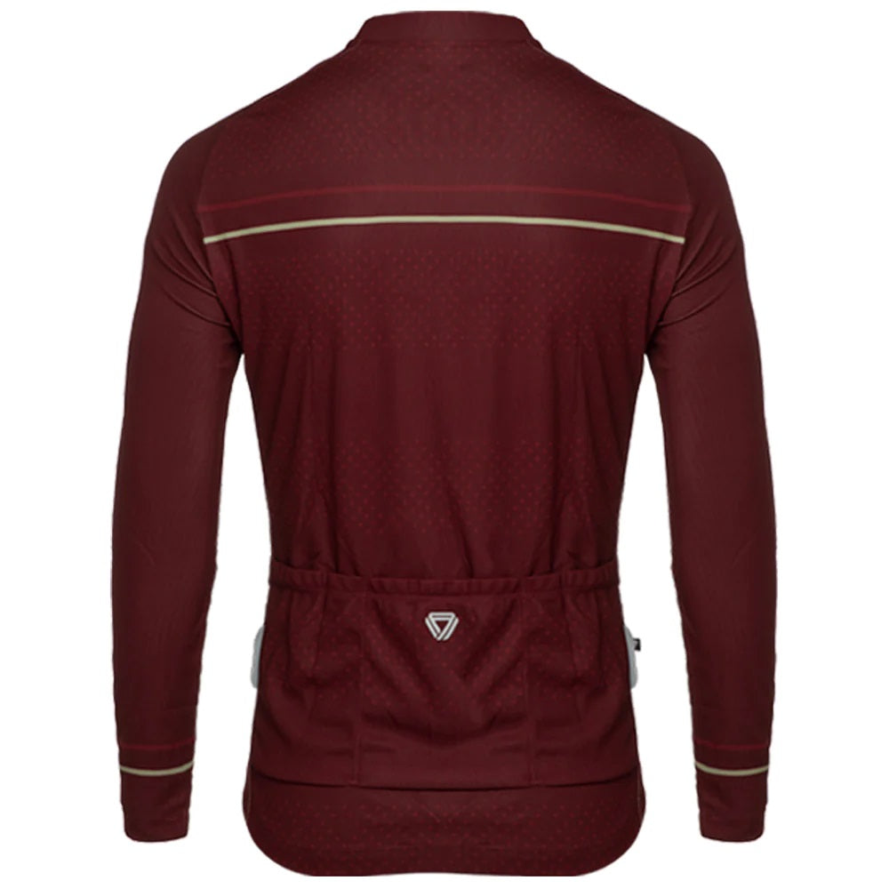 Jersey Ciclismo GW Camisa M/L Hombre Half & Half Escarlata