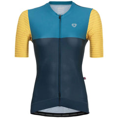 Jersey Ciclismo M/C Mujer GW Pro Entrance Azul Amarillo