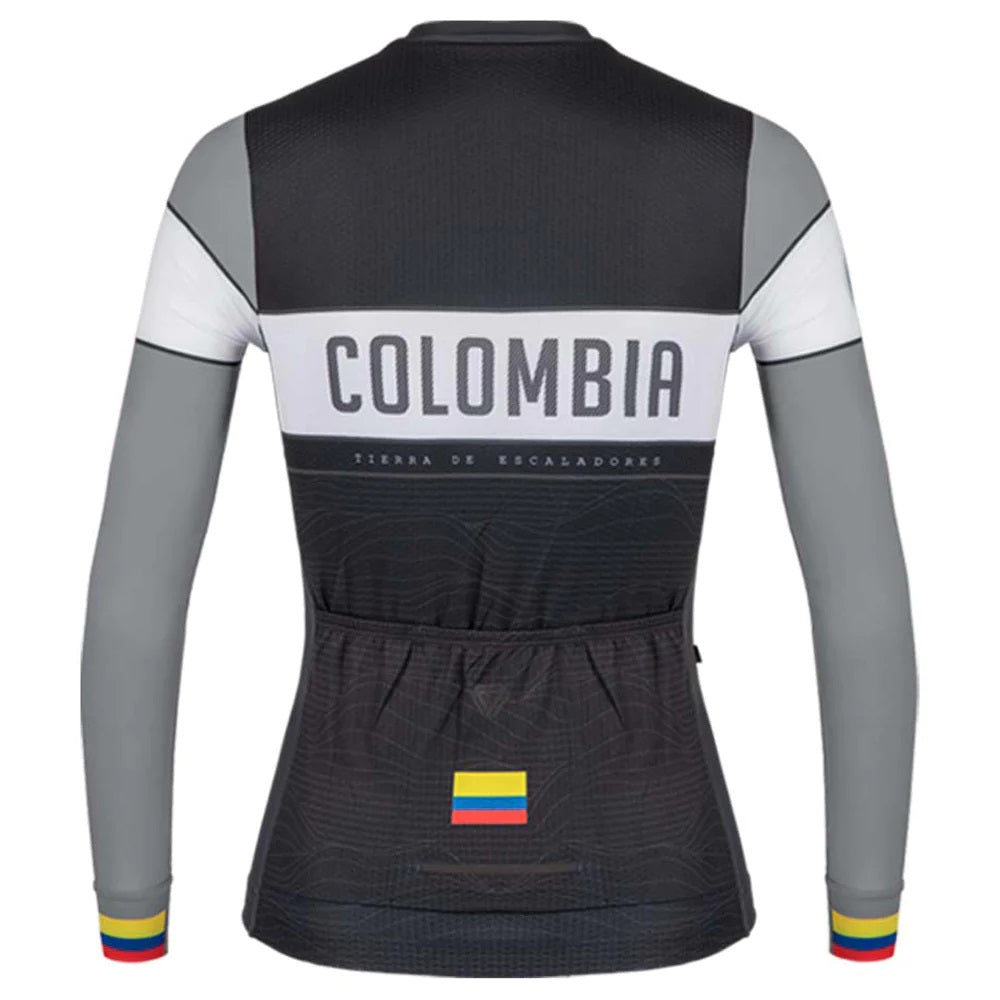 Jersey Ciclismo M/L Mujer GW Colombia Endurance Negro Gris