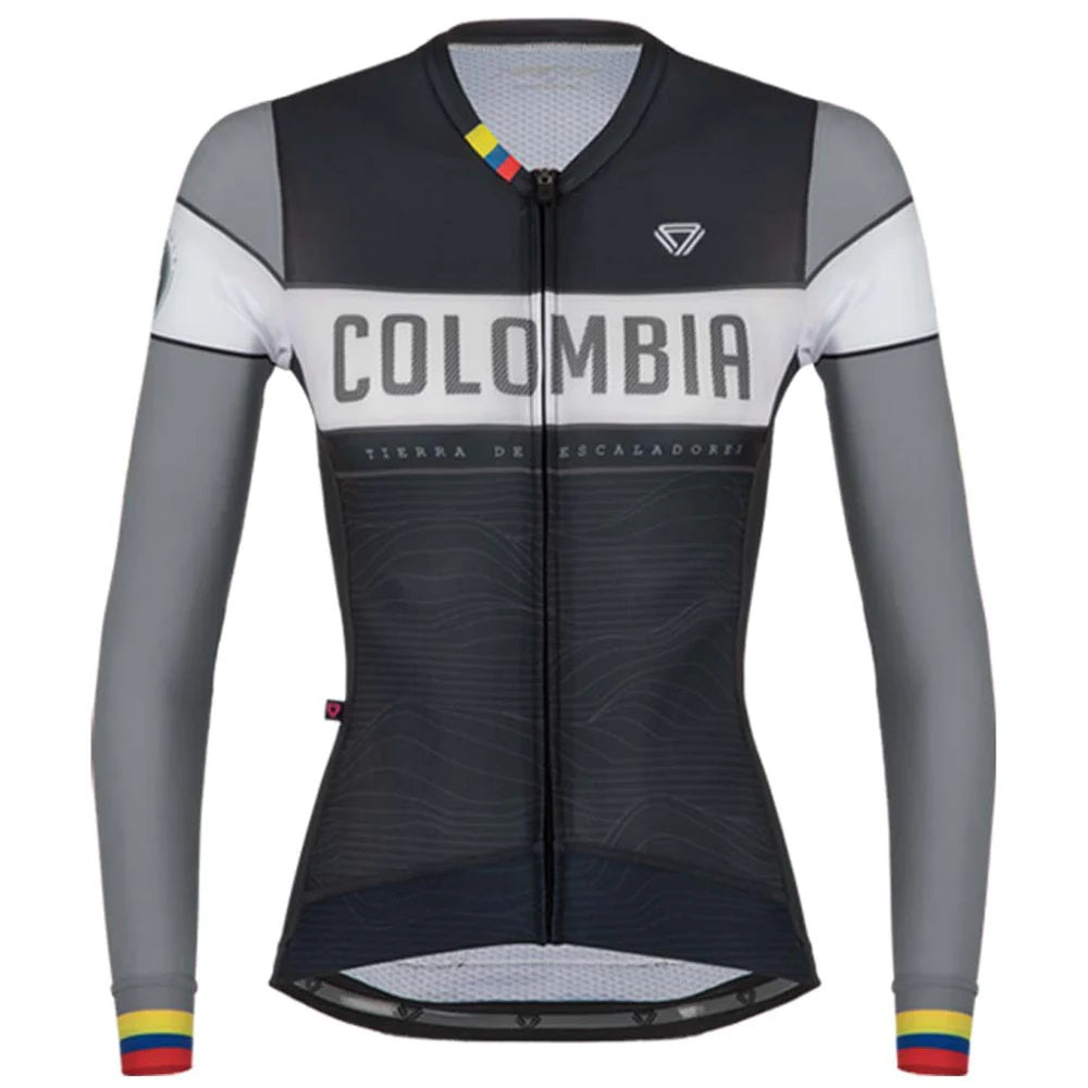 Jersey Ciclismo M/L Mujer GW Colombia Endurance Negro Gris
