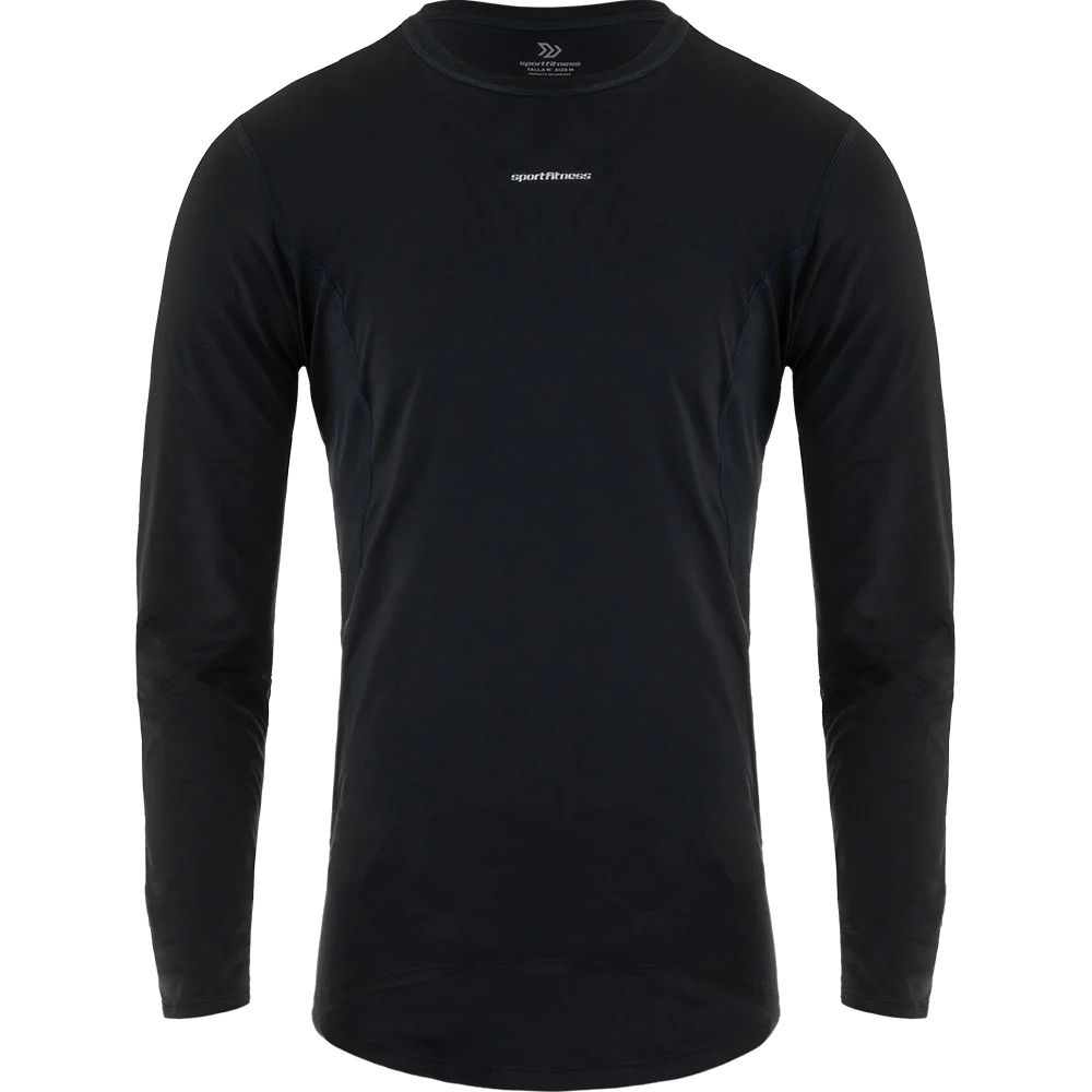 Camiseta Manga Larga Hombre Summit Sportfitness Negro