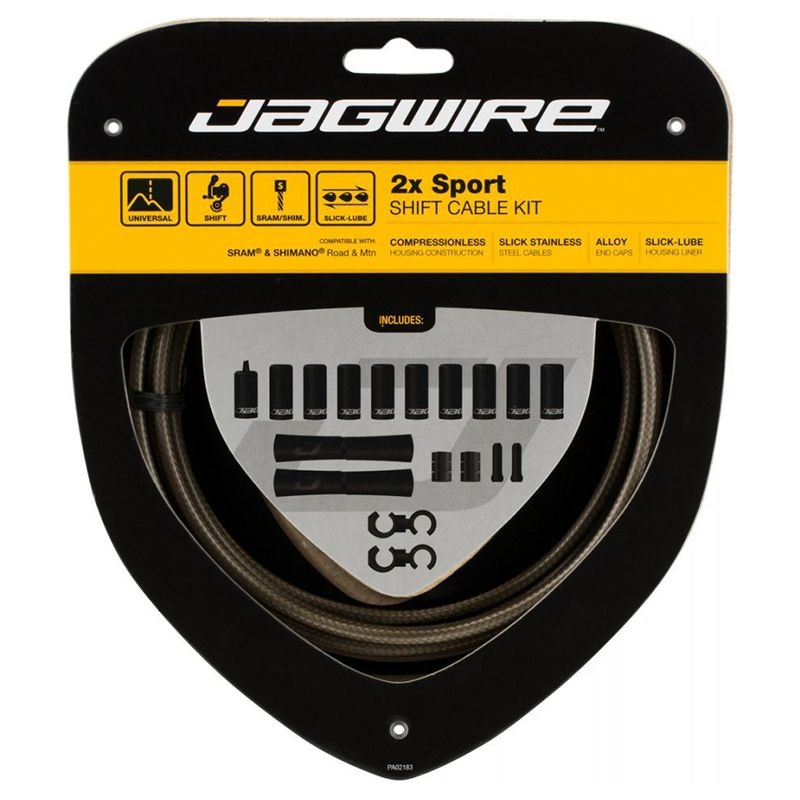 Kit Funda y Guaya de Cambios Jagwire Sport 2X Plata Carbono