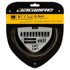 Kit Funda y Guaya de Cambios Jagwire Sport 2X Plata Carbono