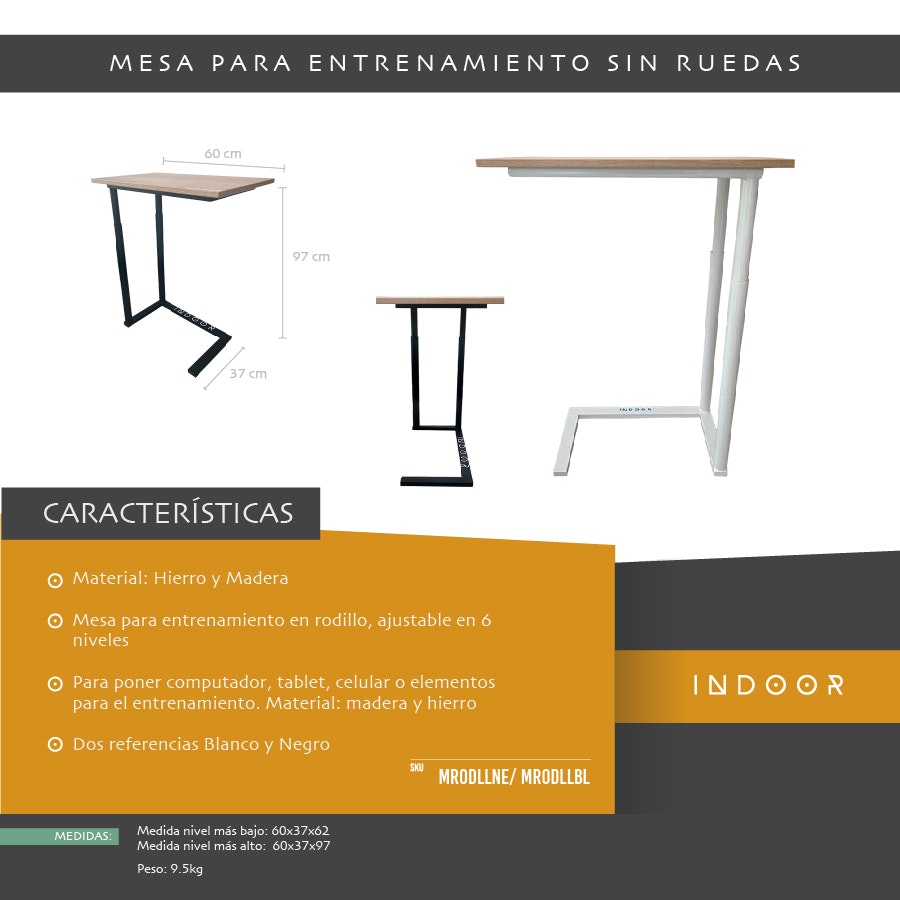Mesa de Niveles sin Ruedas Indoor Negra
