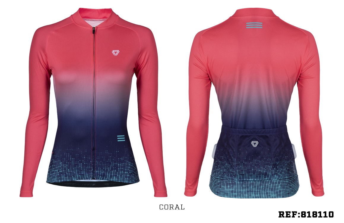 Jersey Ciclismo M/L Mujer GW Alta Visibilidad Coral
