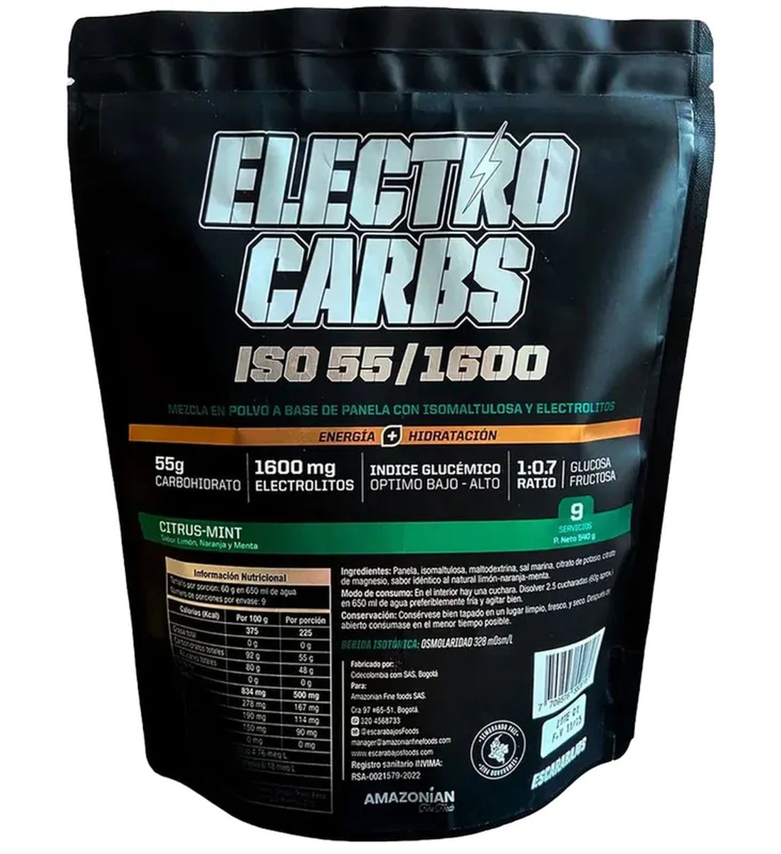 Bebida Escarabajos Electro-Carbs ISO 55/1600 540g