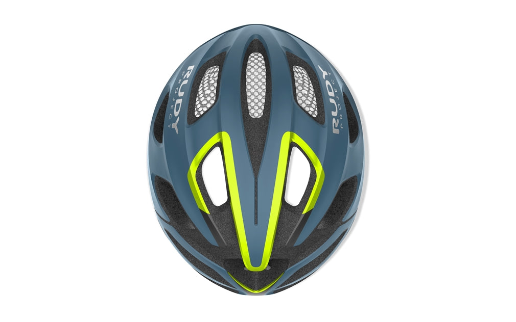 Casco de Ciclismo Rudy Project Strym Blue-Yellow Fluo Matte
