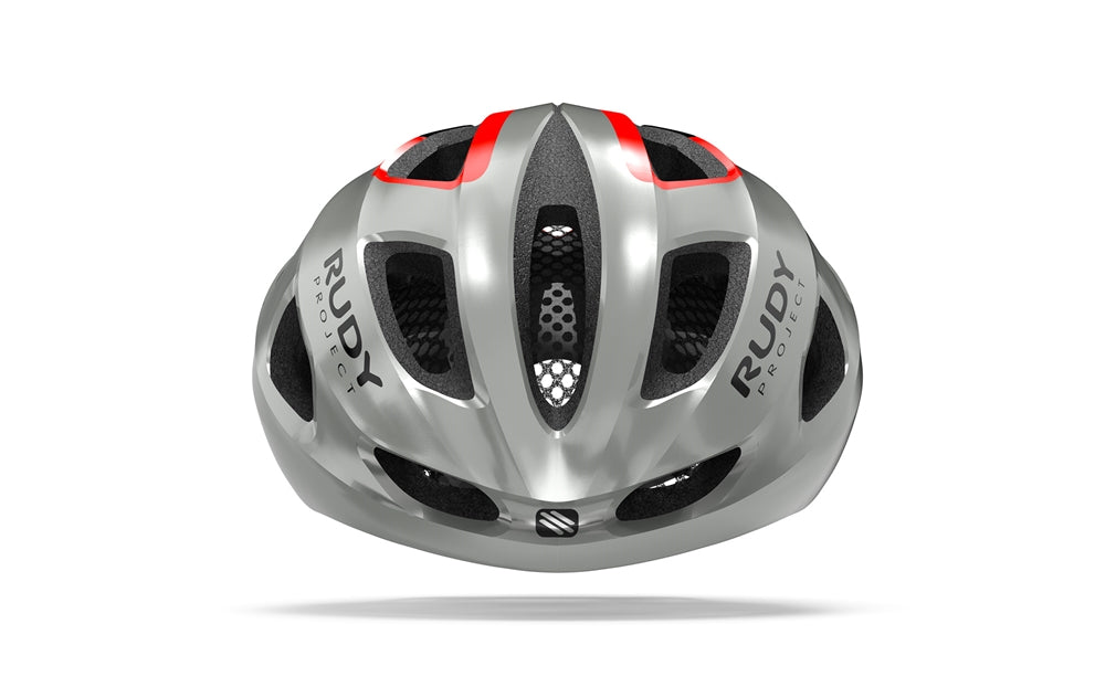 Casco Ciclismo Rudy Project Strym GreyMetallic-RedFluo Shiny