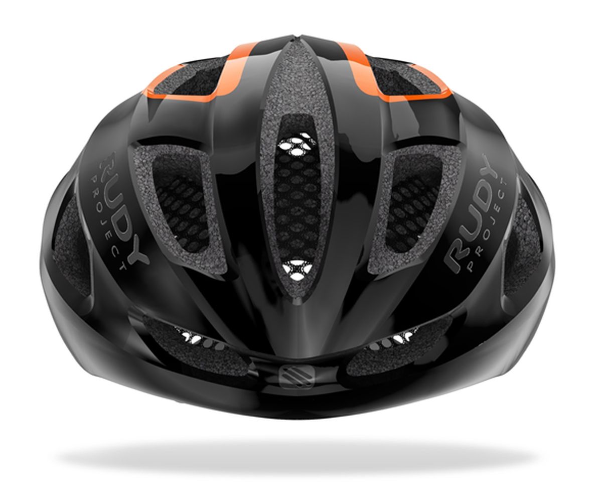 Casco de Ciclismo Rudy Project Strym Black-Orange Shiny