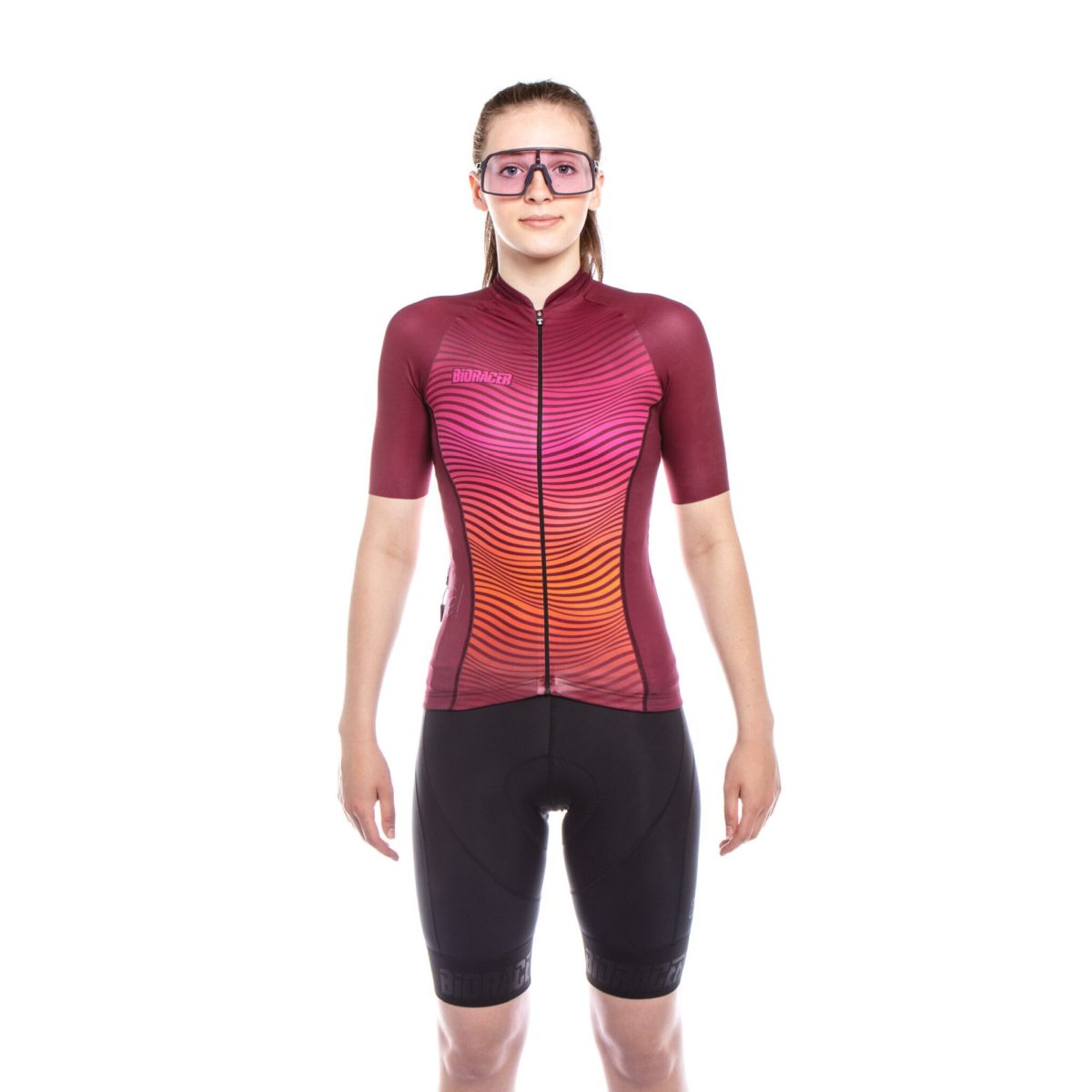 Jersey de Ciclismo Bioracer Vesper SS Mujer Bordeaux Orange