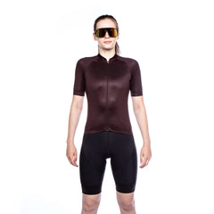 Jersey de Ciclismo Bioracer Vesper SS Metalix Mujer Bordeaux