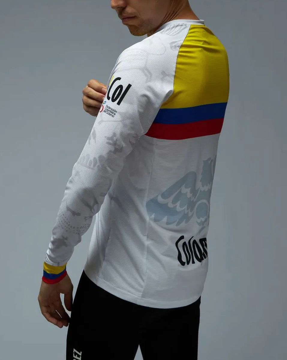 Buzo De Ciclismo Bmx Unisex Federación Colombia Blanco